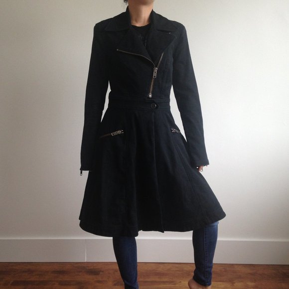 Betsey Johnson Jackets & Blazers - Betsey Johnson - Black Long Structured Denim Coat